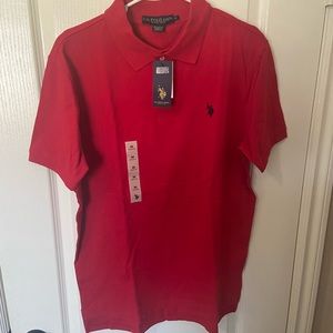 Red polo shirt
